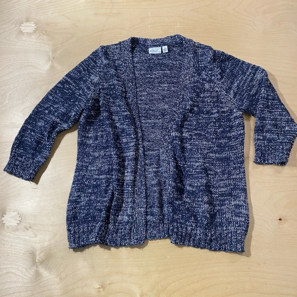 Kim Rogers Navy Marled Cardigan Large (OS)